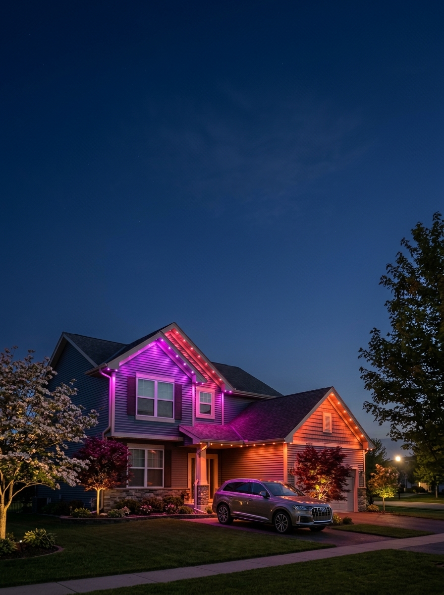 Permanent LED lighting install 1